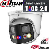 Dahua Security Camera: 2 X 4MP, TIOC 2.0, Turret Fixed Camera - DH-IPC-PDW3849-A180-AS-PV-ANZ