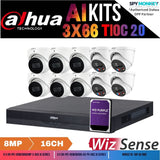 Dahua TiOC x 3X66 Security System: 4x TiOCs + 6x 8MP AI Cams, 16CH WizSense NVR + HDD