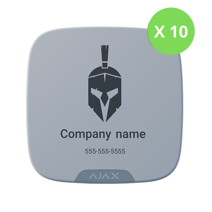 Ajax AJAX-39279 Batch of SS DD BrandPlates (10 pcs) (White)