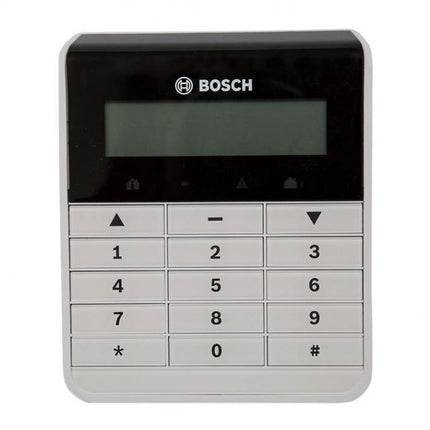 Bosch BOSIUI-SOL-TEXT Hardwired Keypad White Alphanum LCD with Backlit Plastic Wall Mount 12VDC Suits Solution 2000/ 3000