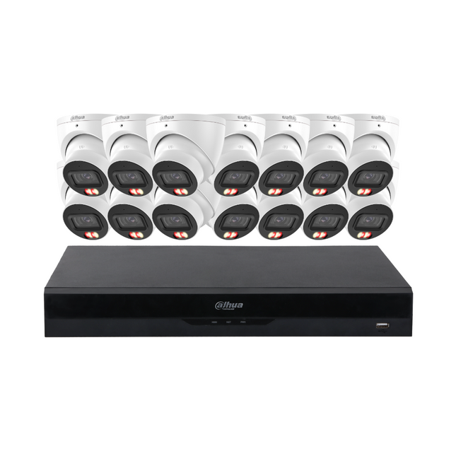 Dahua Security Kit: 14x Smart Dual Light Turrets, SMD 4.0, Mic
