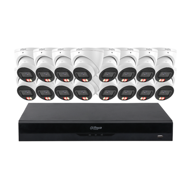 Dahua Security Kit: 16x Smart Dual Light Turrets, SMD 4.0, Mic