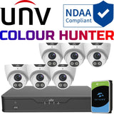 Uniview ColourHunter Security System: 6x 5MP Turret Cams, 8CH 4K NVR + HDD