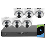 Uniview EasyStar Security System: 6x 6MP Turret Cams, 8CH 4K NVR + HDD