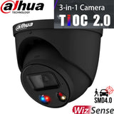 Dahua Security Camera: 6MP TiOC 2.0 Turret, WizSense, Full-Colour, Active Deterence - DH-IPC-HDW3649H-AS-PV-ANZ-BLK