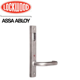 Lockwood Furniture Narrow Square End Plate Visible Fix with Cylinder Hole 70 Lever and LED Satin Chrome - LW492070SC