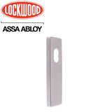 Lockwood Furniture Square End Plate Concealed Fix with Cylinder Hole Only Satin Chrome - 1800SC