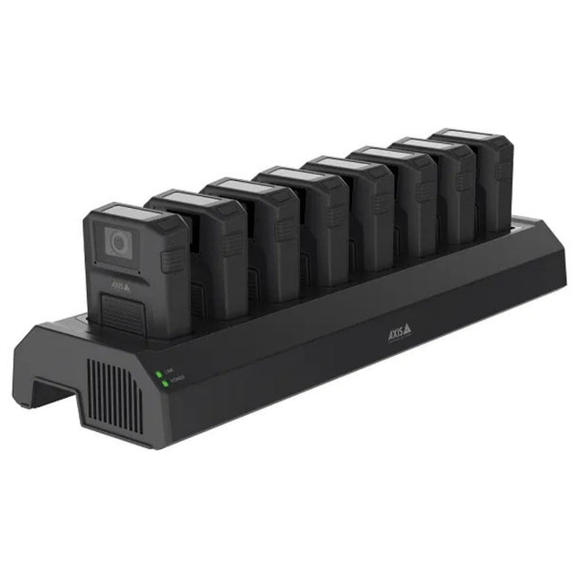 Axis W701, 8‑Bay Docking Station (Body‑Worn Cameras), Multi‑unit charging & data transfer, 01724‑006