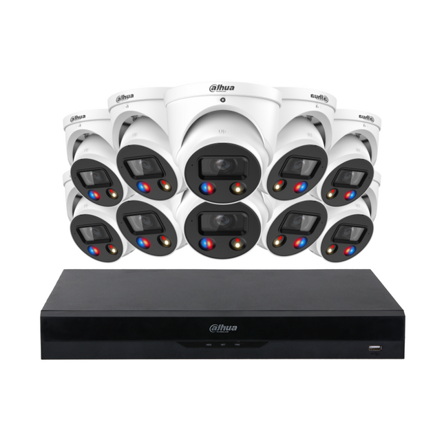 Dahua CCTV Kit: 10x HDW3849H-AS-PV-ANZ-S2, SMD 4.0, TIOC 3.0, Siren & Lights