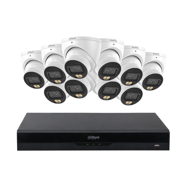 Dahua CCTV Kit: 10x HDW2549EMP-S-PRO-ANZ, SMD 4.0, WizColour, Smart Dual Light