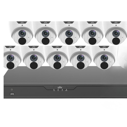 Uniview EasyStar Security System: 10x 6MP Turret Cams, 16CH 4K NVR