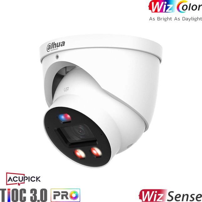 Dahua IPC-HDW3649H-AS-PV-PRO-ANZ – 6MP AI Turret, TiOC 3.0 AcuPick, Red/Blue Lights & Siren, Full-Colour Night