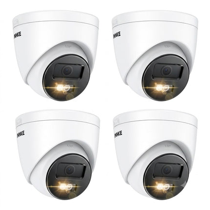 ANNKE 4-Camera 4K 8MP PoE Outdoor Turret Security Camera System, Color Night Vision, Human & Vehicle Detection, IP67