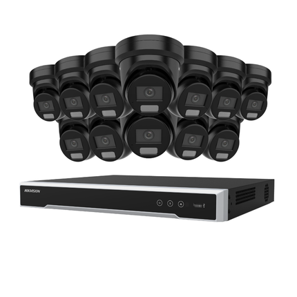 Hikvision Security Kit: 12x 6MP AcuSense Lights & Audio Turrets, M-Series Pro NVR - DS-2CD2366G2H-IS2U/SL