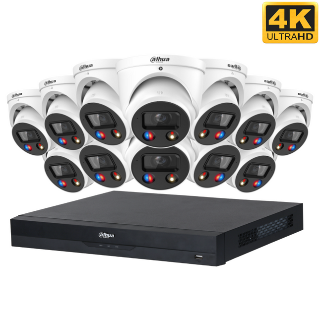 Dahua CCTV Kit: 12x HDW3849H-AS-PV-ANZ-S2, SMD 4.0, TIOC 3.0, Siren & Lights