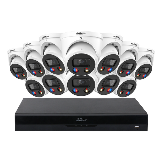 Dahua CCTV Kit: 12x HDW3849H-AS-PV-ANZ-S2, SMD 4.0, TIOC 3.0, Siren & Lights