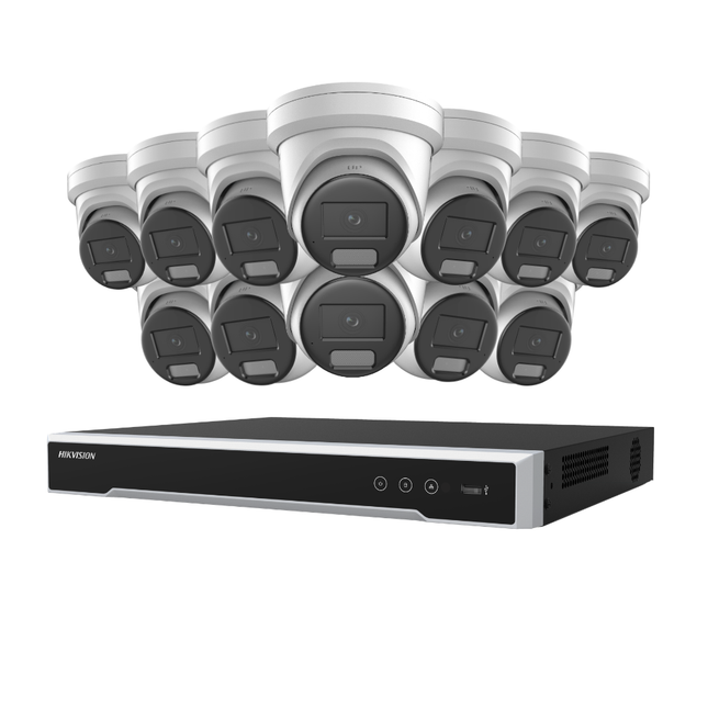 Hikvision Security Kit: 12x 6MP DarkFighter Turrets, M-Series Pro NVR - DS-2CD2366G2H-IU