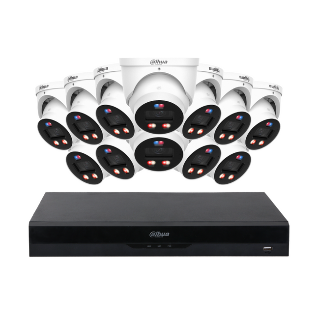 Dahua CCTV Kit: 12x HDW3849H-AS-PV-PRO-ANZ, SMD 4.0, TIOC 3.0 Pro, Siren & Lights