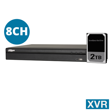 Dahua 8CH XVR with 2TB HDD Installed - DH-XVR5108HS-4KL-I3-S2-2TB