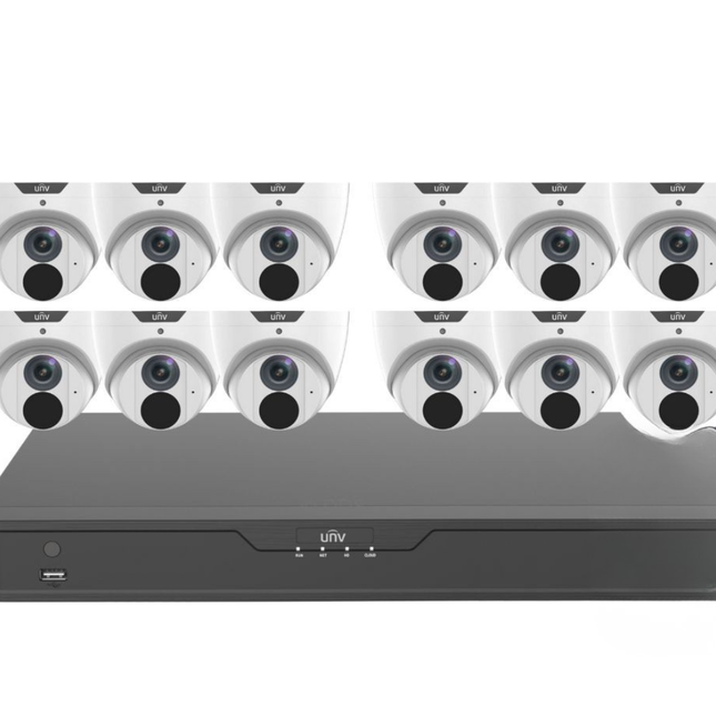 Uniview LightHunter Security System: 12x 8MP Turret Cams, 16CH 4K NVR