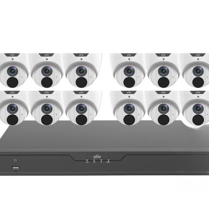 Uniview LightHunter Security System: 12x 6MP Turret Cams, 16CH 4K NVR
