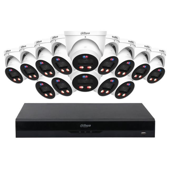 Dahua CCTV Kit: 14x HDW3649H-AS-PV-PRO-ANZ, SMD 4.0, TIOC 3.0 Pro, Siren & Lights