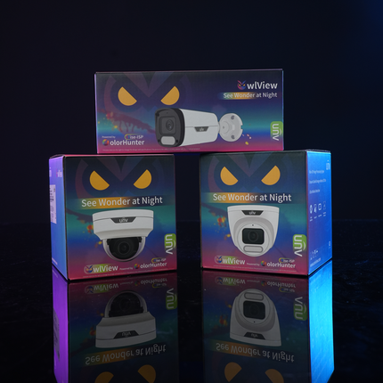 Uniview Security Kit: 14x 8MP OwlView Turret, IQ Series NVR, Warm Light, ColorHunter, Mic