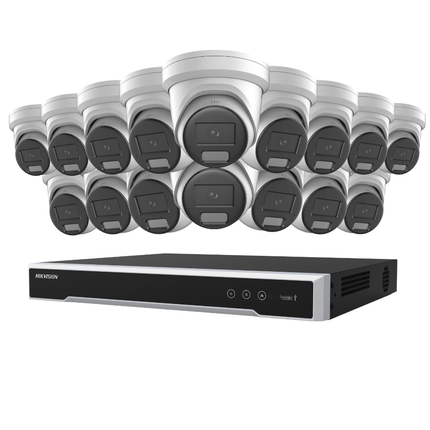 Hikvision Security Kit: 16x 8MP (4K UltraHD) DarkFighter Turrets, M-Series Pro NVR - DS-2CD2386G2H-IU
