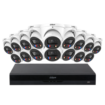 Dahua Security Kit: 16x 8MP (4K Ultra HD) TiOC 3.0 Turrets, SMD 4.0, Siren & Light Alarm, 2-Way Talk, AI, NVR