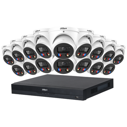 Dahua Security Kit: 16x 8MP (4K Ultra HD) TiOC 3.0 Turrets, SMD 4.0, Siren & Light Alarm, 2-Way Talk, AI, NVR