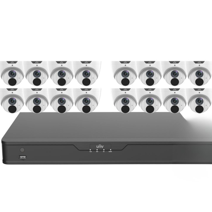 Uniview EasyStar Security System: 16x 6MP Turret Cams, 16CH 4K NVR