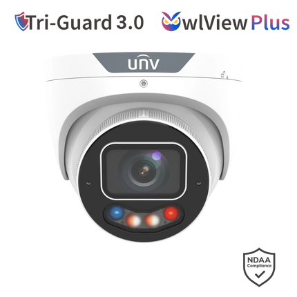 Uniview Security Camera: 6MP Turret, 2.8 mm, Triguard, OwlView Plus, IP67 - IPC3636SE-ADF28KMC-WP-I1