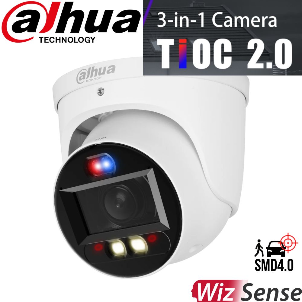 Dahua Security Camera 6MP TiOC 2.0 Turret Motorised, WizSense, FullC