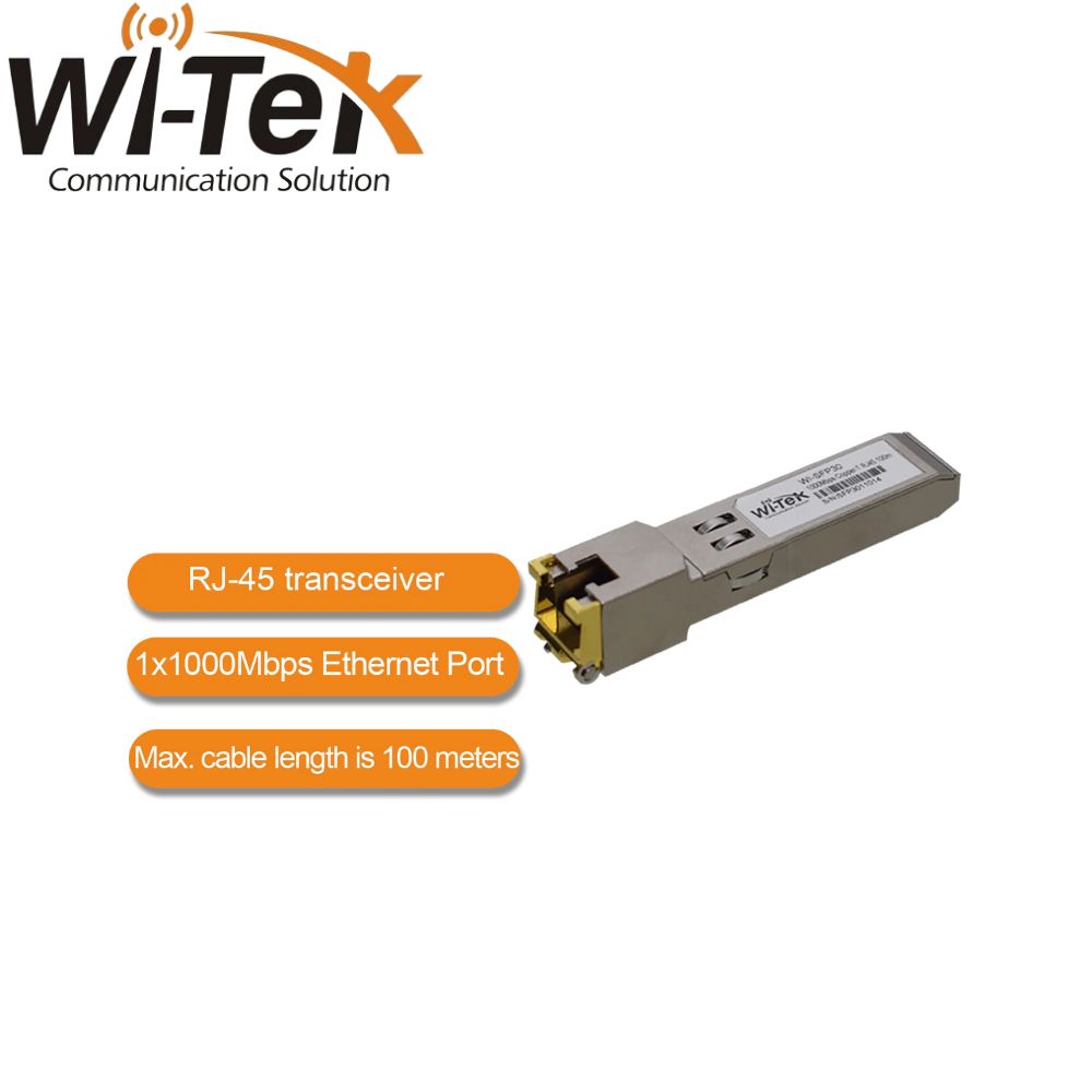 Wi-Tek 100meters Copper RJ45 SFP Transceivers- WI-SFP30