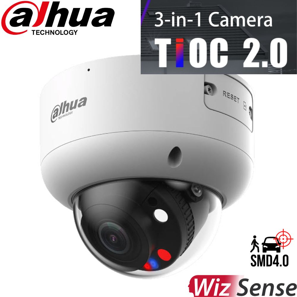 Dahua Security Camera: 8MP Dome, 2.7-13.5mm, WizSense, TIOC 2.0 -DH-IPC-HDBW3849R1P-ZAS-PV-27135