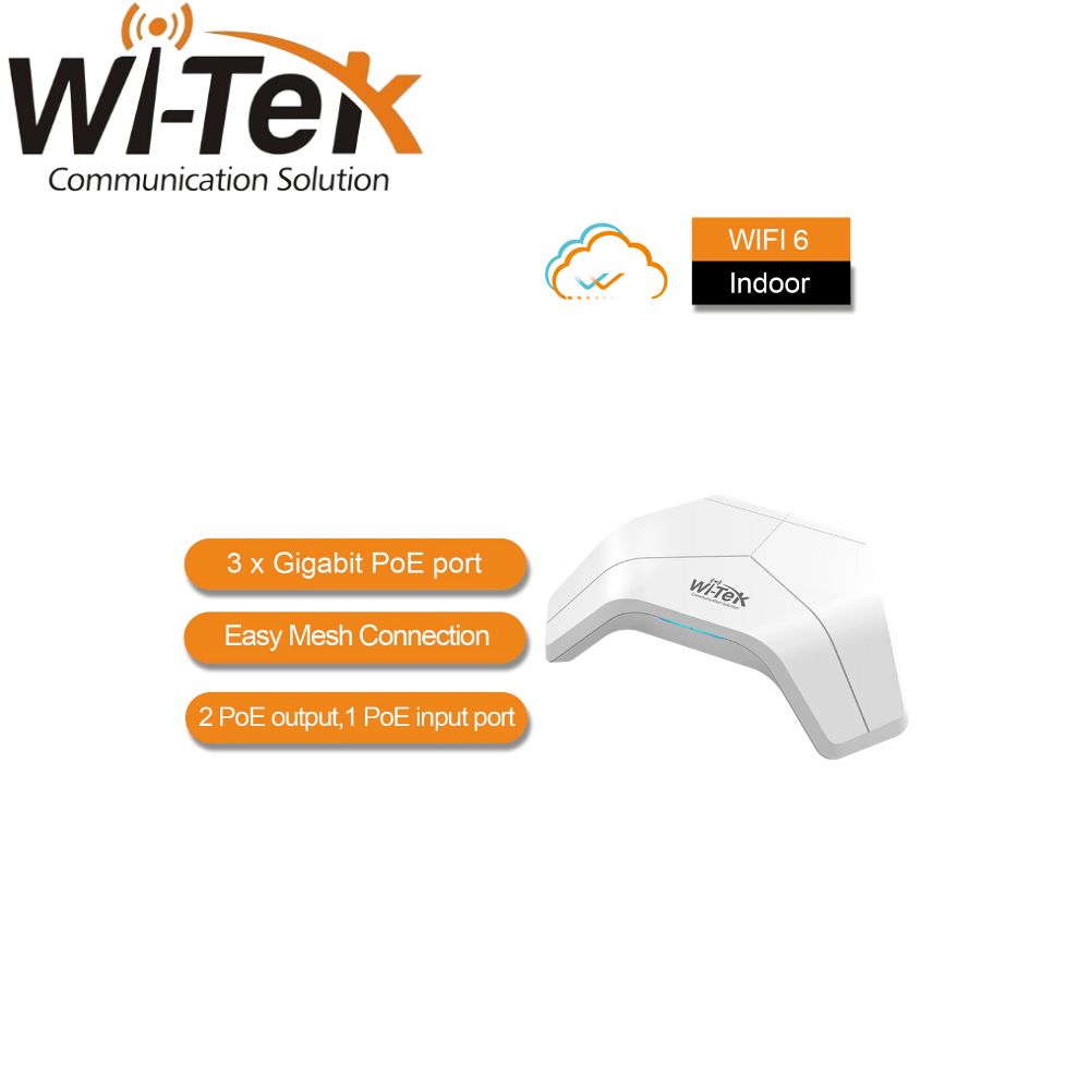 Wi-Tek Wi-Fi 6 Wireless Indoor Mesh Access Point with PoE Out - WI-AP719MP