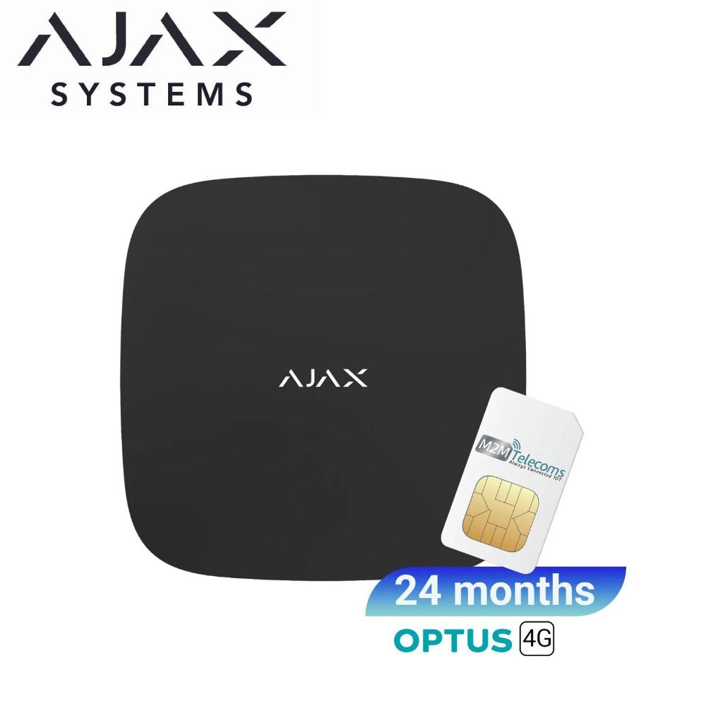 AJAX Hub 2 (4G) (Black) Optus 4G SIM included (24 months plan)