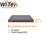 Wi-Tek 48GE Full Giga 48 Port PoE Switch  - WI-PS348G