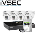 IVSEC 4 Channel Security Kits: KIT LX SERIES 4 X NC119XA IP CAM+ NR004XA-2TB 4 PoE NVR 4K, ADV DET, BASIC IVS - LVK-119
