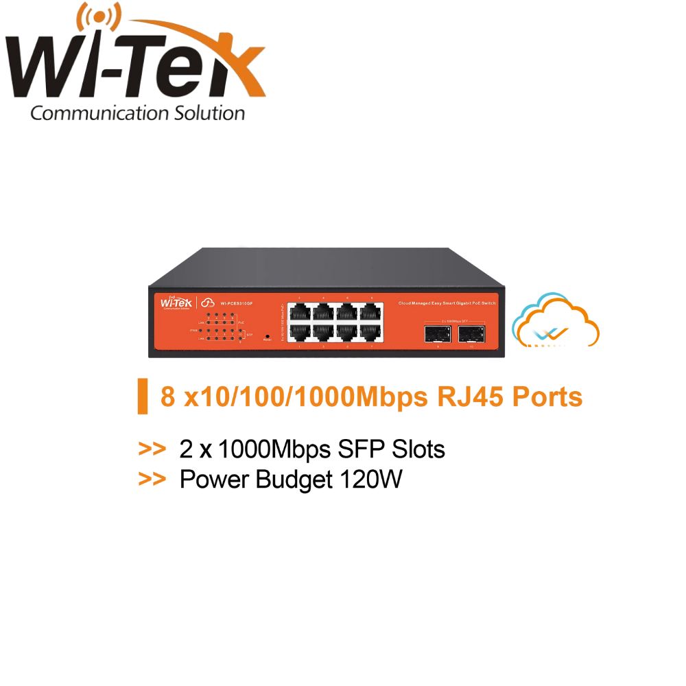 Wi-Tek Cloud Easy Smart 8 Ports PoE Switch- WI-PCES310GF