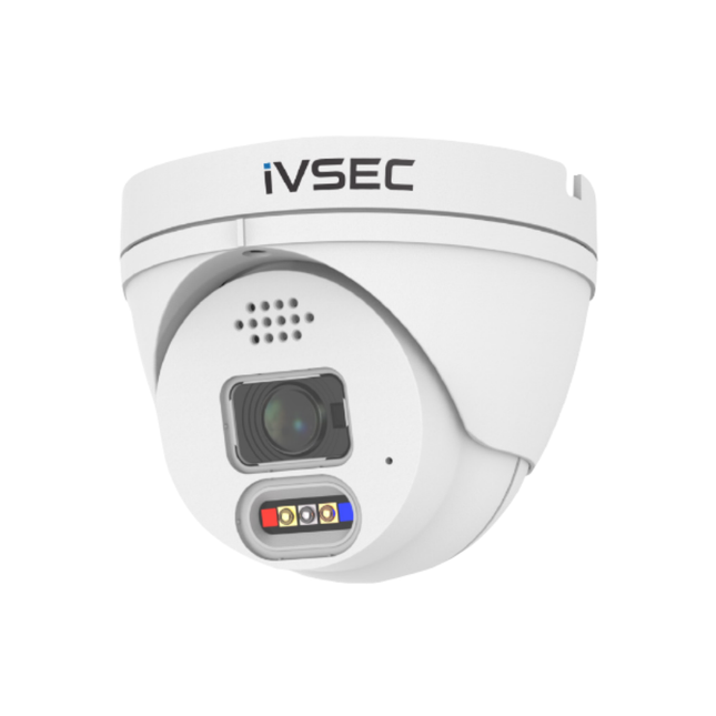 IVSEC Security Camera: 5MP, 2.8mm, Active Deterrence, Two-Way Audio, IP67 - NC110ADX