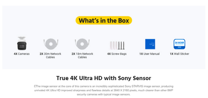 Annke 4x 8MP (4K) Bullet Cameras, IR Night Vision, AI Human & Vehicle Detection, Built-in Mic, IP67