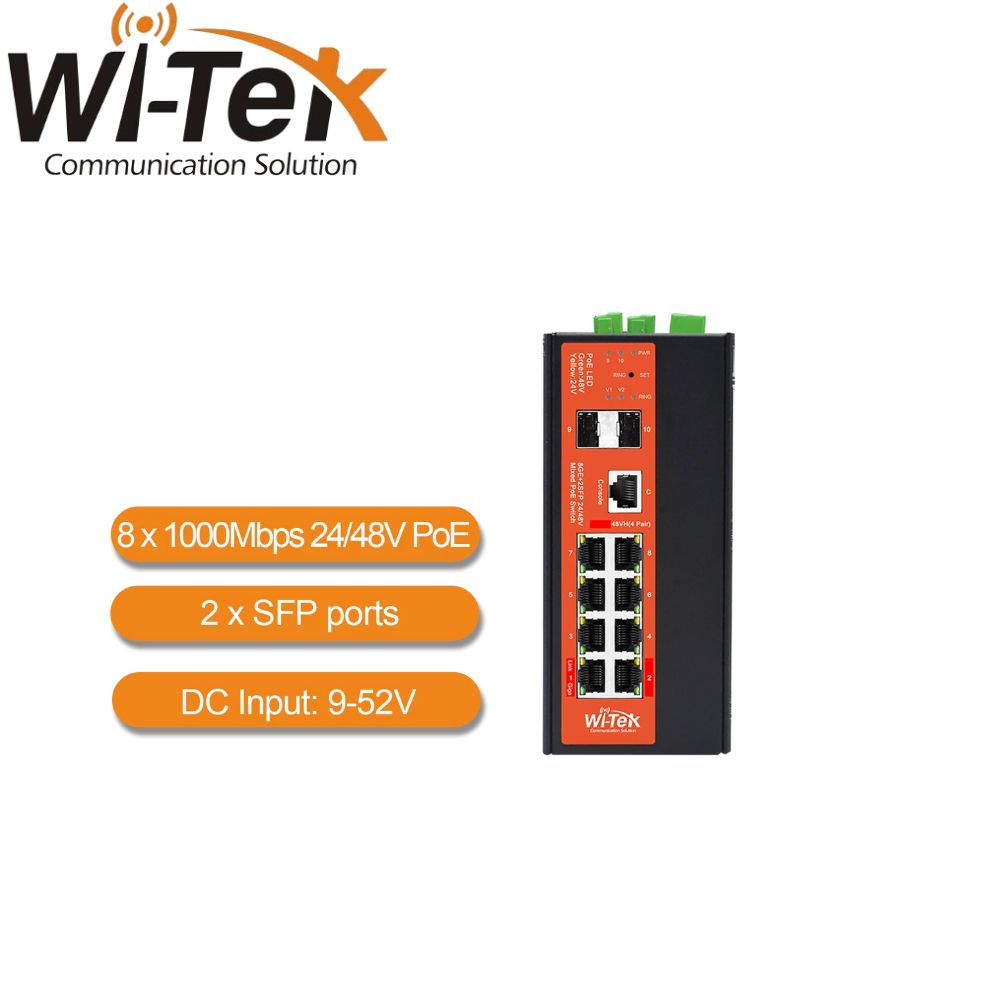 Wi-Tek Boost Voltage PoE Switch - WI-PMS310GF-Alien-I V2