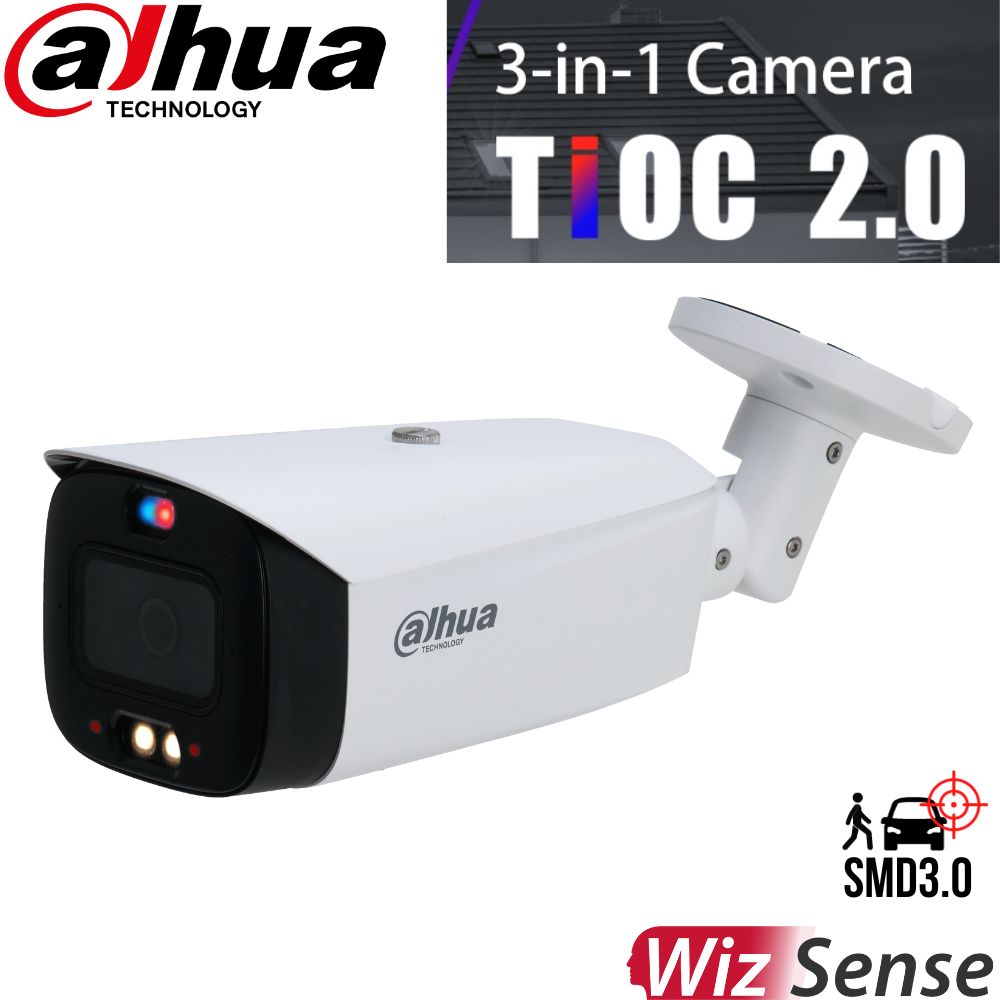 Dahua Security Camera: 8MP(4K) TIOC 2.0 Bullet, Active Deterrence - DH-IPC-HFW3849T1P-AS-PV-0280B-S3