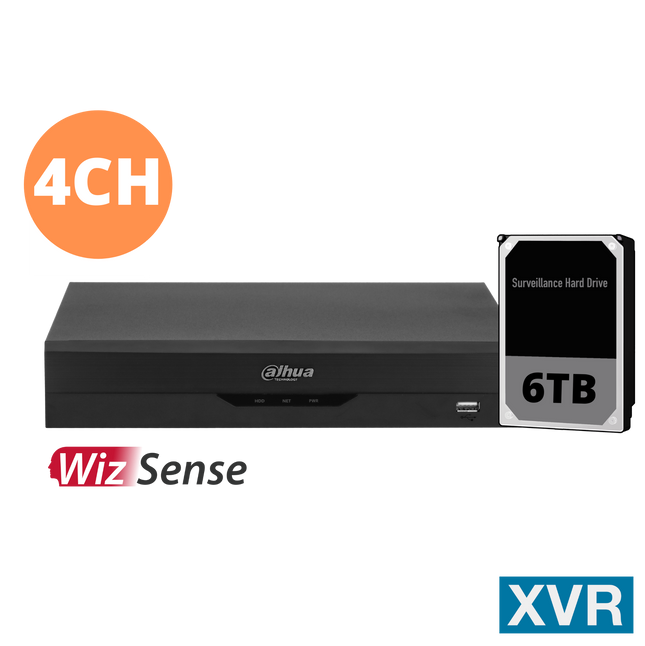 Dahua 4CH XVR with 6TB - DH-XVR5104HS-4KL-I3-S2-6TB