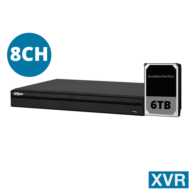 Dahua 8CH XVR with 6TB - DH-XVR5108HS-4KL-I3-S2-6TB