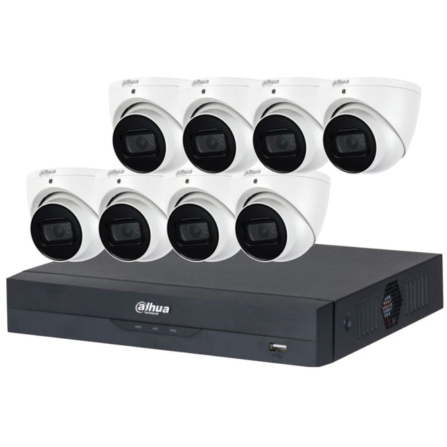 Dahua CCTV Kit: 8x HDW2541EMP-AS-ANZ, SMD, Mic, IR 30m
