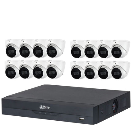 Dahua 16-Channel Security Kit: 16MP WizSense AI NVR, 16 X 5MP Lite Turret, Starlight, SMD