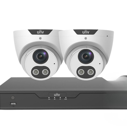 Uniview ColourHunter Security System: 2x 5MP Turret Cams, 4CH 4K NVR