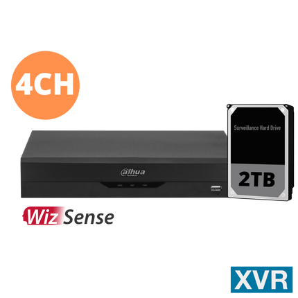 Dahua 4CH XVR with 2TB - DH-XVR5104HS-4KL-I3-S2-2TB